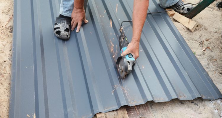 cutting metal roofing with circular saw