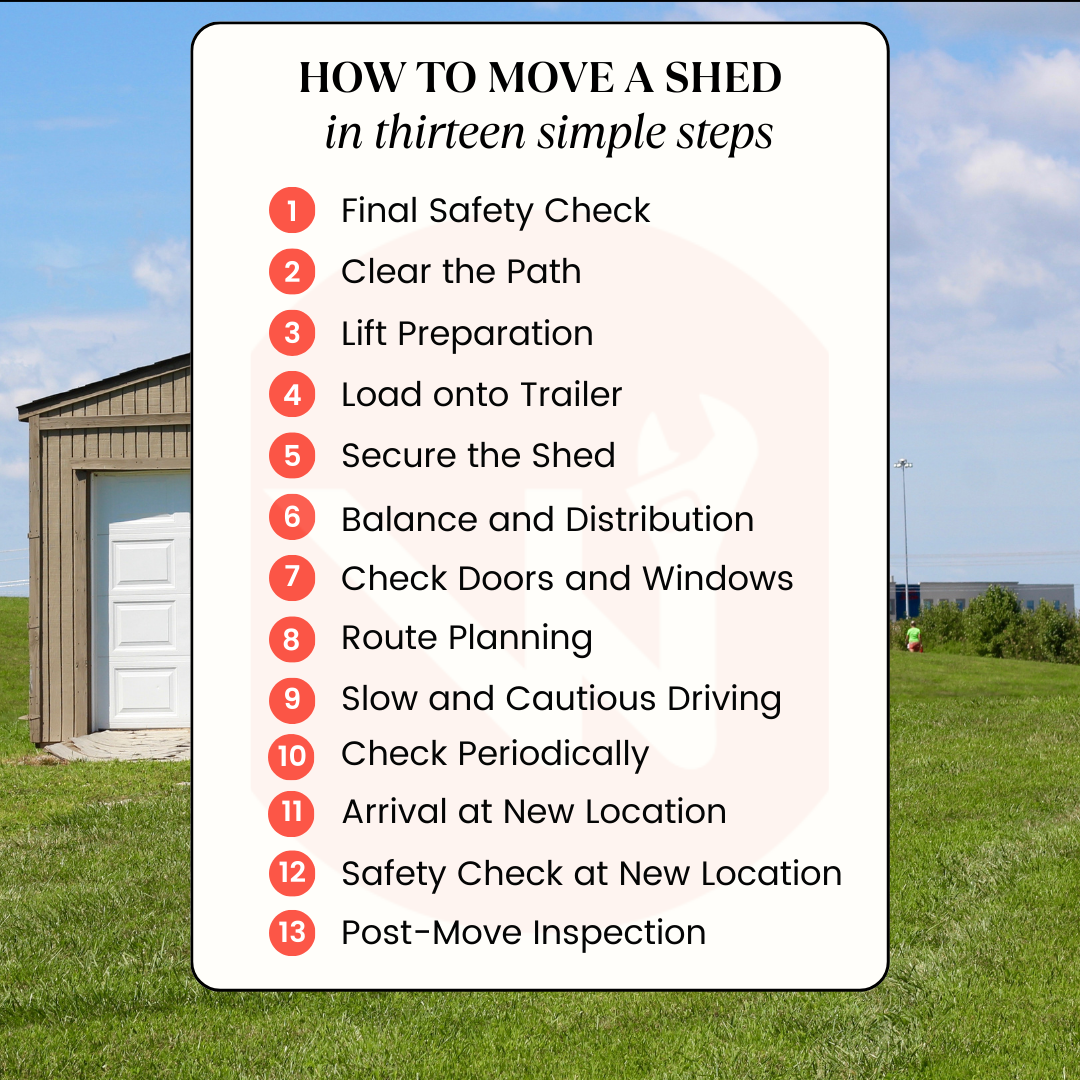 13 steps to move the shed