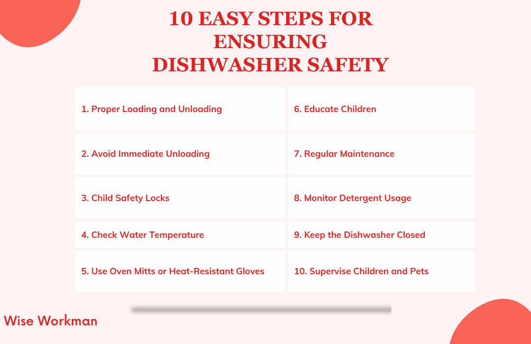 10 easy steps for ensuring dishwashers safety