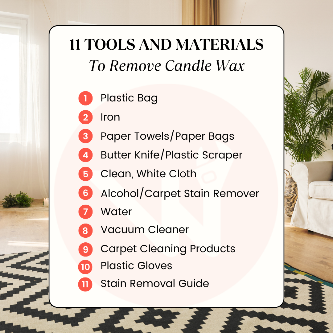 tools and materials to remove candle wax