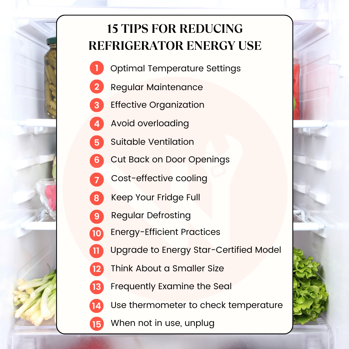 15 tips for reducing refrigerator energy use